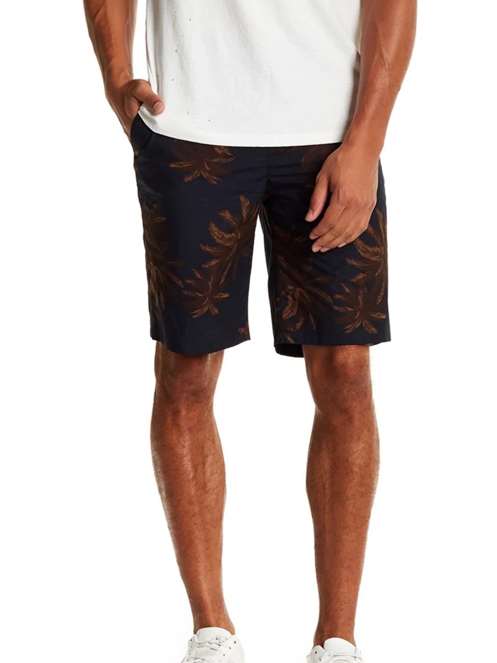 Vince Black Shorts with Brown Leaf Accents